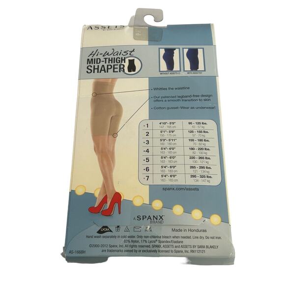 Assets by Sara Blakely High Waist Mid-Thigh Shaper Womens Size 3 Nude Nylon - Picture 2 of 4
